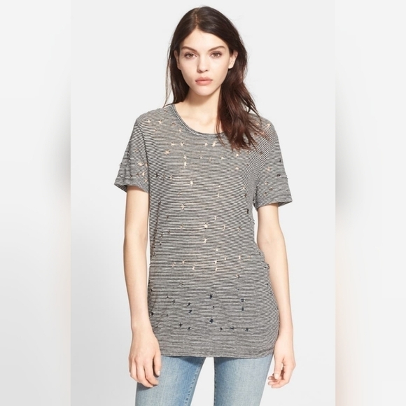 Iro Clay Tee Striped Black And White - Picture 1 of 4
